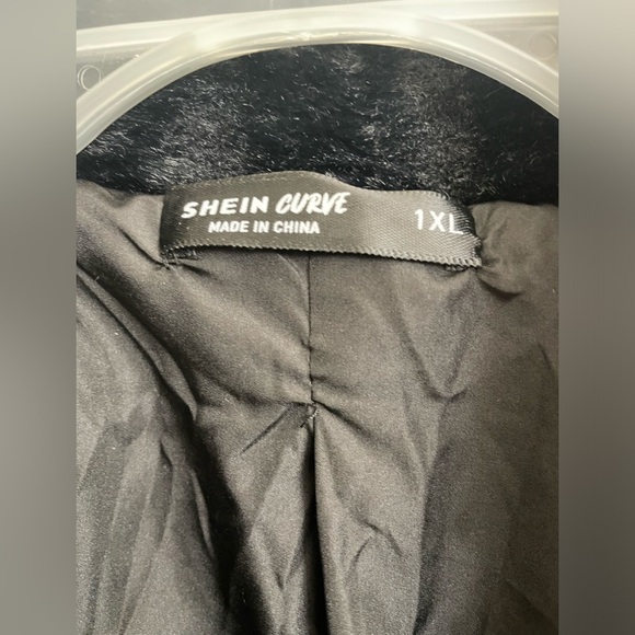 SHEIN Black Faux Fur Long Coat Sz(1XL) - Picture 5 of 5